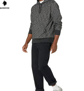 Pull à capuche personnalisé pour hommes, poids léger 100% coton, tissu éponge en polyester, haute qualité, décontracté, motif solide en relief - Product Image 4