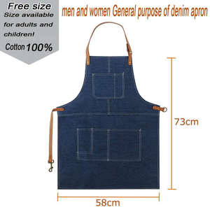 Wholesale Fast Delivery Cheap <b>Black</b> Navy Adjustable Cotton Customized logo <b>Apron</b> Multi-pocket Demin <b>Apron</b> by Maximize Wear - Product Image 4