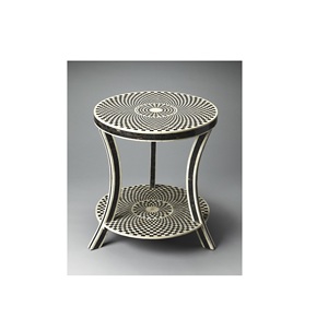 Table d'appoint classique en incrustation d'os, conçue pour les intérieurs élégants, avec une excellence en matière de meubles décoratifs faits à la main - Product Image 1