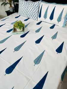 Drap de lit king Size | Double drap de lit | Main bloc motif imprimé reine pur coton drap de lit couverture Boho doux drap de lit - Product Image 5