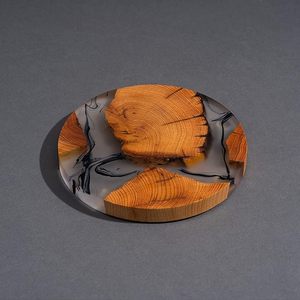 Ensemble de dessous-de-verre en résine de bois poli, surface lisse, style bohème, écologique, fait à la main, protection de table pour le thé, le café et les boissons - Product Image 5