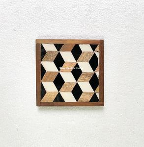 Roue créative sous-verres en résine et bois tapis en résine de bois tampons ronds maison hôtel naturel rond résine époxy acacia accessoires de cuisine - Product Image 5