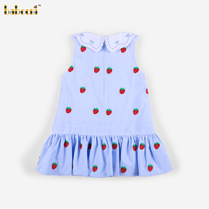 Vestido Tipo A con Volantes y Bordado Floral para Niñas DR4626 - ODM, Primavera-Verano, 100% Algodón, Certificado OEKO-TEX, Ecológico - Product Image 1