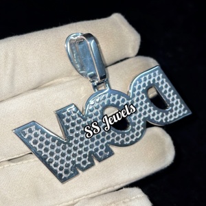 Personalizado VVS Moissanite iniciales colgante Hip Hop rapero joyería de moda de los hombres nombre personalizado alfabeto encanto collar único - Product Image 4