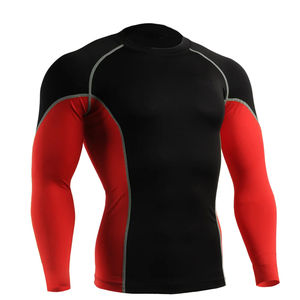 เสื้อรัดกล้ามเนื้อแขนยาวคุณภาพสูงสำหรับผู้ชาย ความต้องการสูง มีสีให้เลือกตามสั่ง ผลิตจากโพลีเอสเตอร์ผสมสแปนเด็กซ์ รับผลิตแบบ OEM - Product Image 4