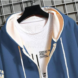 Logo personnalisé Hoodies Short Set Respirant Prix de gros Hommes Hoodies Short Set - Product Image 2