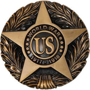 WWI Aluminum <b>Grave</b> Marker with 12x18 Inch USA Flag Veterans Plaque Memorial Day Gifts Display <b>Accessories</b> for Graveside - Product Image 4