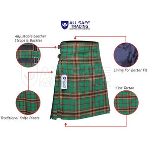 Kilt en tartan écossais fait à la main de haute qualité pour hommes vêtements Highland classiques avec sangles en cuir réglables pour les mariages et les événements - Product Image 3