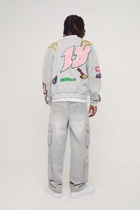 Chaqueta universitaria de cuero Vintage de chenilla bordada a la moda de nuevo estilo 2024 para hombre, chaqueta universitaria de talla grande personalizada - Product Image 6