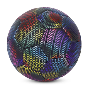 High Quality OEM <b>Glowing</b> Reflective Holographic Soccer Ball Luminous Light-Up <b>Football</b> for Night Training Made In Pakistan - Product Image 2