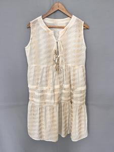 เดรสแขนยาวทรงหลวมลำลองสไตล์เอเชียตะวันตกชุดเดรสใส่อยู่บ้านทำจากผ้าฝ้ายมีกระเป๋าสำหรับผู้หญิงสีทึบเพรียวบาง - Product Image 2