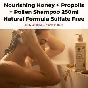 "Naturalsulfate-free Honey Propolis Pollen <b>Shampoo</b> 250ml RedMoringa Italy OEM Private Label" - Product Image 2