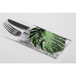 Tovaglioli Tascabili Kanguro Bianchi 40x40cm con Stampa Havana, Morbidi e Asciutti, 480 Pezzi, B2B - Product Image 1