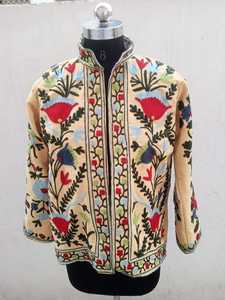 Bordado de algodón puro Chaquetas de invierno para mujer Chaquetas de mujer de tamaño libre hechas a mano - Product Image 3