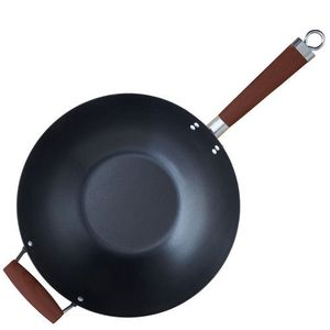 Round Bottom Heavy Big Cast Iron Wok With Steel Helper Handle India Wok Kadai for Cooking and Serving - Product Image 3