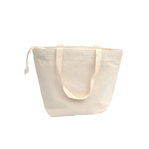Bolso de mano grande de lona ecológico personalizable Bolso de compras y de playa de algodón liso con serigrafía de logotipo para regalos - Product Image 1