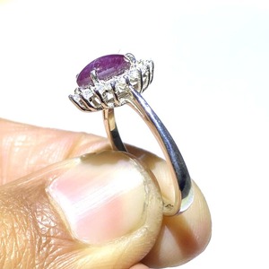 Bague artisanale vintage en argent sterling 925 avec pierre précieuse, rubis rouge naturel, design ailes, sertissage à griffes, certifiée par un tiers, taille 9x7 mm - Product Image 4