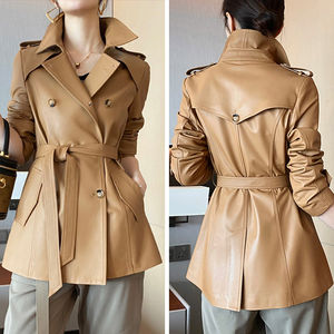 Chaquetas de Cuero Genuino para Mujer, Estilo Casual, Manga Larga, Capucha, Holgadas, Servicio OEM, Relleno de Algodón Transpirable, Resistentes al Viento, Novedad 2026 - Product Image 3