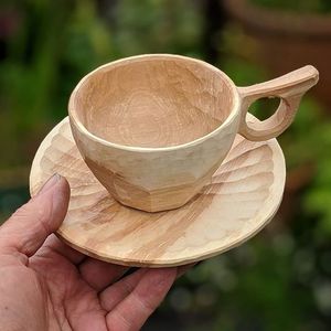 หมายถึงถ้วยชาไม้ธรรมชาติที่ทำจากไม้สำหรับไวน์กาแฟน้ำร้อนเครื่องดื่มเย็นๆถ้วยชาไม้สไตล์ญี่ปุ่น - Product Image 3