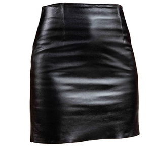 Nouvelles tenues en cuir à la mode jupes en cuir PU plissé de haute qualité à prix abordable jupe pour femmes avec logo personnalisé - Product Image 1