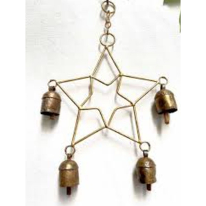 Matériau en cuivre de haute qualité en forme d'étoile Design en forme d'anneau Tenture murale Carillon éolien Cloches Intérieur Extérieur Décoration Cloches - Product Image 2