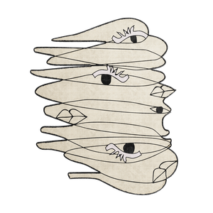 Alfombra de lana personalizada de lujo con mechones a mano, diseño moderno abstracto en beige topo, hecha a mano en la India para uso doméstico - Product Image 1