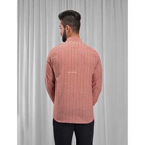 Chemise décontractée pour homme en coton imprimé à manches longues, respirante, en popeline ou tissu Oxford, motif floral ou à pois, offre ODM - Product Image 3