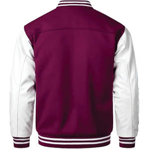 Veste universitaire unisexe de baseball de haute qualité avec logo brodé sur le tissu de toile avant - Product Image 2