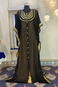 Black and golden yellow designer takchita party wear <b>kaftan</b> - Product Image 5