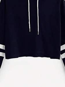 Women's Long Sleeve Crop Top <b>Hoodies</b> Pullover Sweatshirt Letter Print Color Block Zipper Closure <b>for</b> <b>Summer</b> Spring Rayon Front - Product Image 5