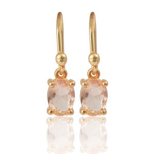 Joyería de tanzanita chapada en oro, pendiente pequeño y colgante, Juego de puntas, pendientes de alambre de oreja, joyería, juego de piedras preciosas de 4X6mm, pendiente de regalo - Product Image 4