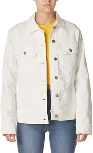 Chaqueta vaquera desgastada con detalle de solapa de retazos de bloque de color azul oscuro para mujer al por mayor hecha en Pakistán - Product Image 5