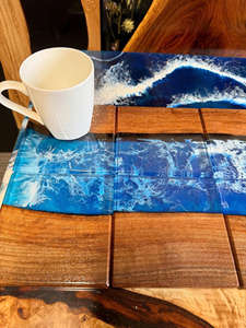 Sous-verres et porte-gobelets en résine peints à la main, écologiques et élégants, artisanat pour bar, cuisine, maison, appartement, ARTISANAT INTAMPOURABLE - Product Image 3