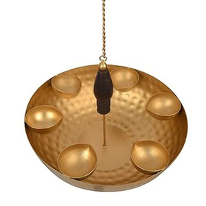 Loto colgante de calidad premium The Divine Urli Diya Flame Of Tranquility Lotus Design Urli Diya - Product Image 4
