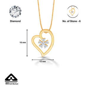 สร้อยคอจี้รูปหัวใจประดับทองและเพชร Florenza - Product Image 5