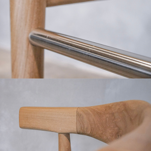 Silla de madera maciza con asiento tapizado precio asequible para comedor espacio bar mostrador - Product Image 5