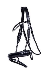 Bride de dressage Comfort Fit avec bandeau de tête rembourré doux en cuir indien véritable - Product Image 4