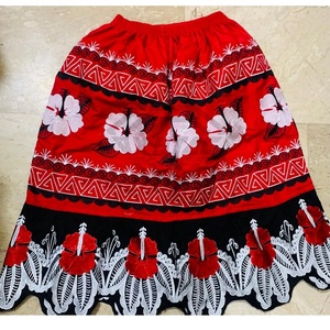 Michronishian Pohnpei ผู้หญิงกระโปรง Midi ชุดเดรสลายดอกไม้ปักลายลำลองสไตล์เอวยางยืดสำหรับเด็กผู้หญิง - Product Image 4