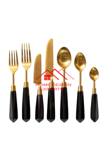 Meilleure vente Lot de 4 couverts en métal moulé fini or pour la maison, hôtel, restaurant et fête Prix de gros - Product Image 4