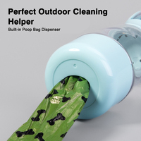 Bouteille d'eau portable pour chien avec conteneur pour nourriture, distributeur de sacs à excréments, anti-fuite, pour les promenades, la randonnée et les activités de plein air