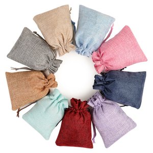 Petits sacs cadeaux sacs en toile de jute avec cordon de serrage sacs de jute réutilisables pour les faveurs de fête de mariage d'anniversaire, Halloween, OEM de Noël - Product Image 6