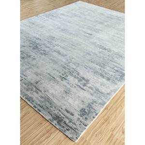 Alfombras Tejidas a Mano de Lana y Viscosa con Patrón Abstracto Gris Sile y Negro para Uso Doméstico - PHWV-92 - Product Image 2