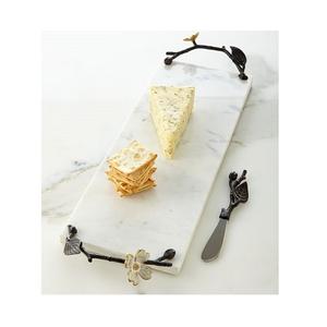 Tabla de queso de color negro de mármol con asas de diseño de hojas Utensilios de cocina de calidad superior Tabla de queso para cortar - Product Image 4
