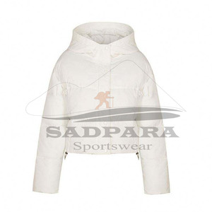 Chaquetas de mujer de moda recortadas de invierno Puffer camuflaje piel de oveja de punto Puffy Bubble Chaqueta corta con cremallera brillante - Product Image 1