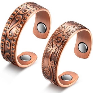Brazaletes de moda de pulsera de cobre sólido de cobre puro con logotipo personalizado para hombres y mujeres con imanes - Product Image 6