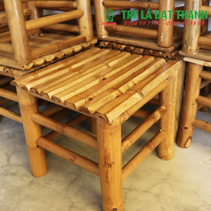AUTHENTIQUE TABOURET EN BAMBOU/IDÉAL POUR UNE UTILISATION INTÉRIEURE ET EXTÉRIEURE/FABRIQUÉ AU VIETNAM - Product Image 1