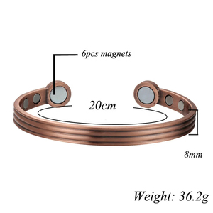 กำไลข้อมือทองแดงบำบัดสำหรับผู้ชายและผู้หญิงเครื่องประดับแฟชั่นพร้อมแม่เหล็กสำหรับโรคข้ออักเสบและบรรเทาอาการปวดข้อ - Product Image 2
