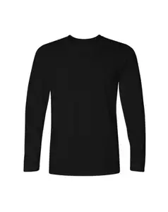 Black Color Hot Sale Full Sleeve O Neck High Quality Wholesale Price Custom Logo Printed T Shirt For Men's From Bangladesh