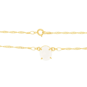Collier pendentif en pierre de cristal blanc pour la chaîne de bijoux de mode en alliage véritable plaqué or jaune 18 carats pour femmes - Product Image 3