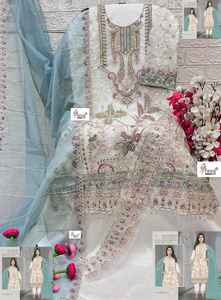 Organza de desgaste ocasional con bordado pesado Salwar Suit mujer moda al por mayor fabricante de India - Product Image 6